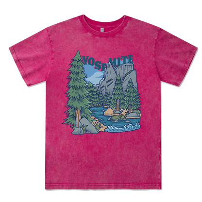 Yosemite National Park Front-printed Washed Tee