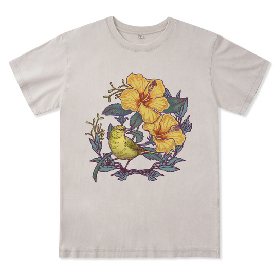 Amakihi Front-printed Washed Tee