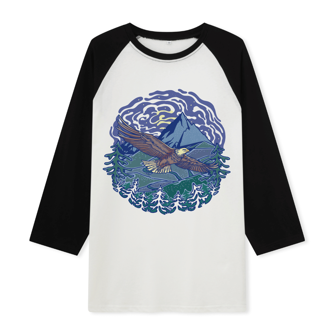 Yellowstone National Park Front-printed Raglan Long Sleeve Top