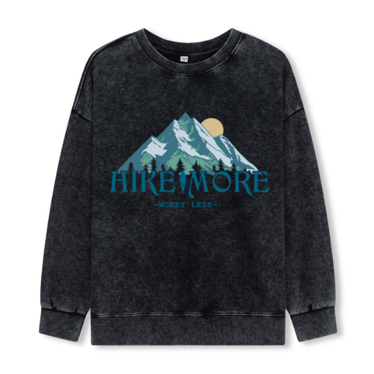 Hike More Front-printed Washed Sweatshirt