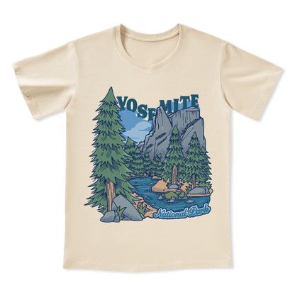 Yosemite National Park Front-printed V-neck Tee