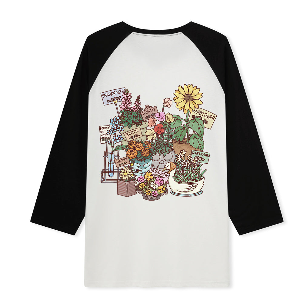 Freeleaf Flourishing Garden Nature Inspired Unisex Raglan Sleeve Top