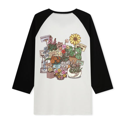 Freeleaf Flourishing Garden Nature Inspired Unisex Raglan Sleeve Top