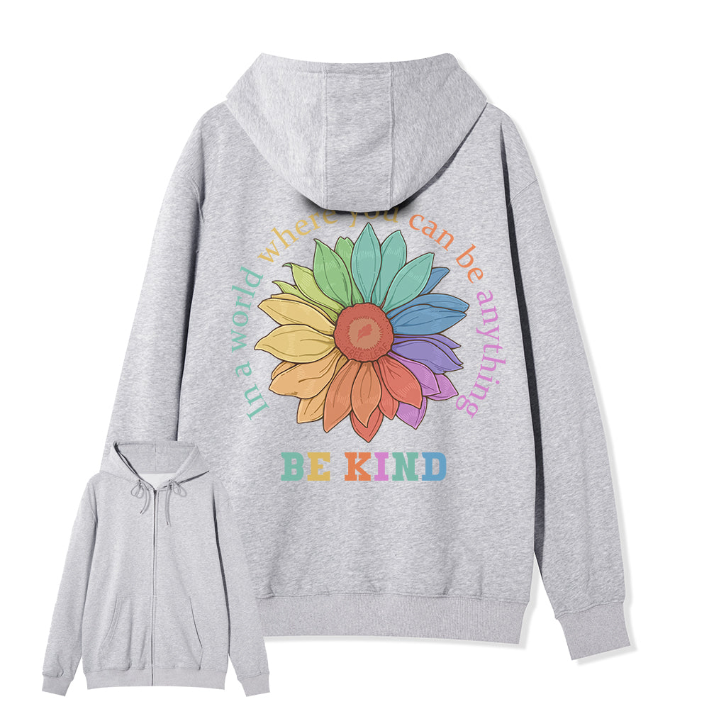 Freeleaf  Be Kind Full-Zip Back-printed Hoodie