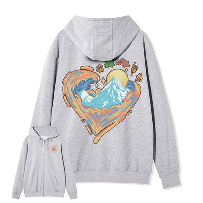 Freeleaf Heart of Wilderness Camping Unisex Nature Inspired Fleece Full-Zip Hoodie