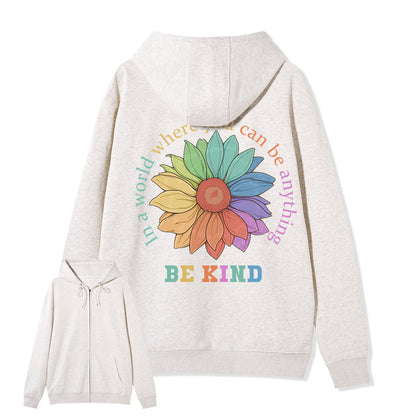 Freeleaf  Be Kind Full-Zip Back-printed Hoodie