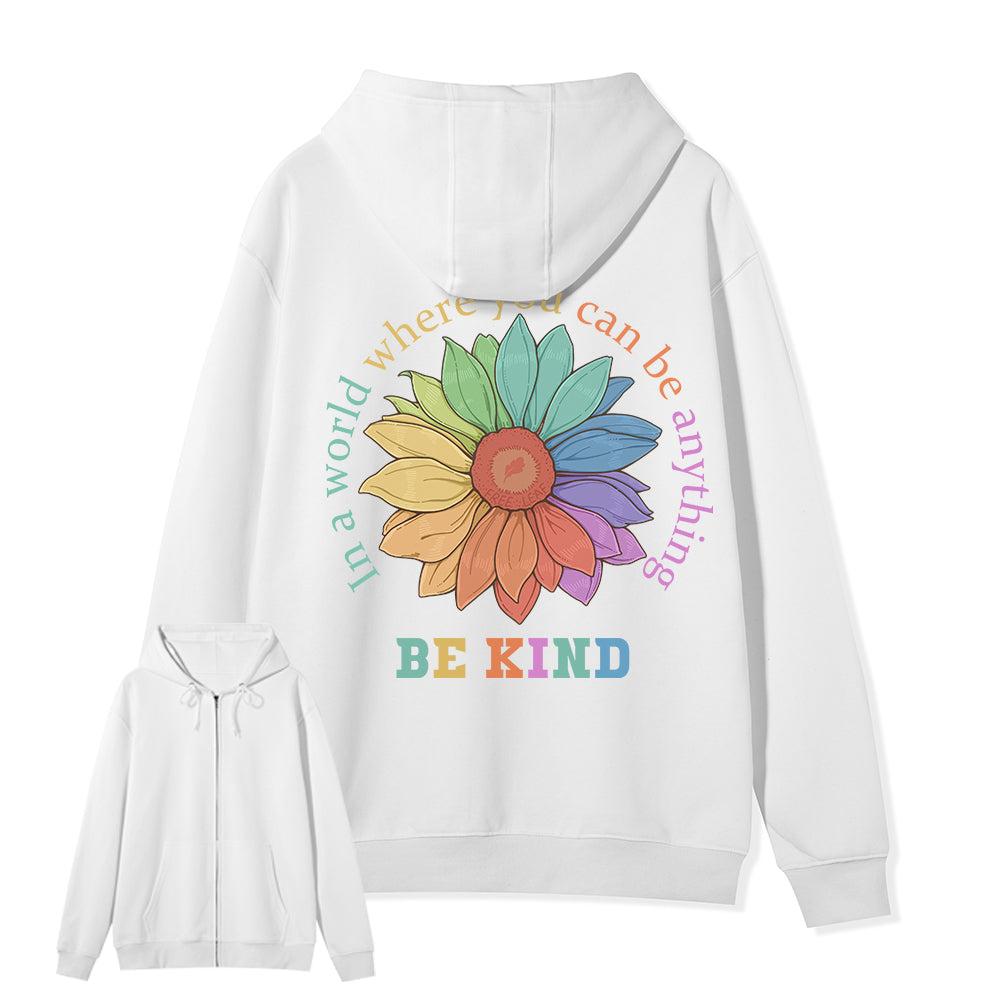 Freeleaf  Be Kind Full-Zip Back-printed Hoodie