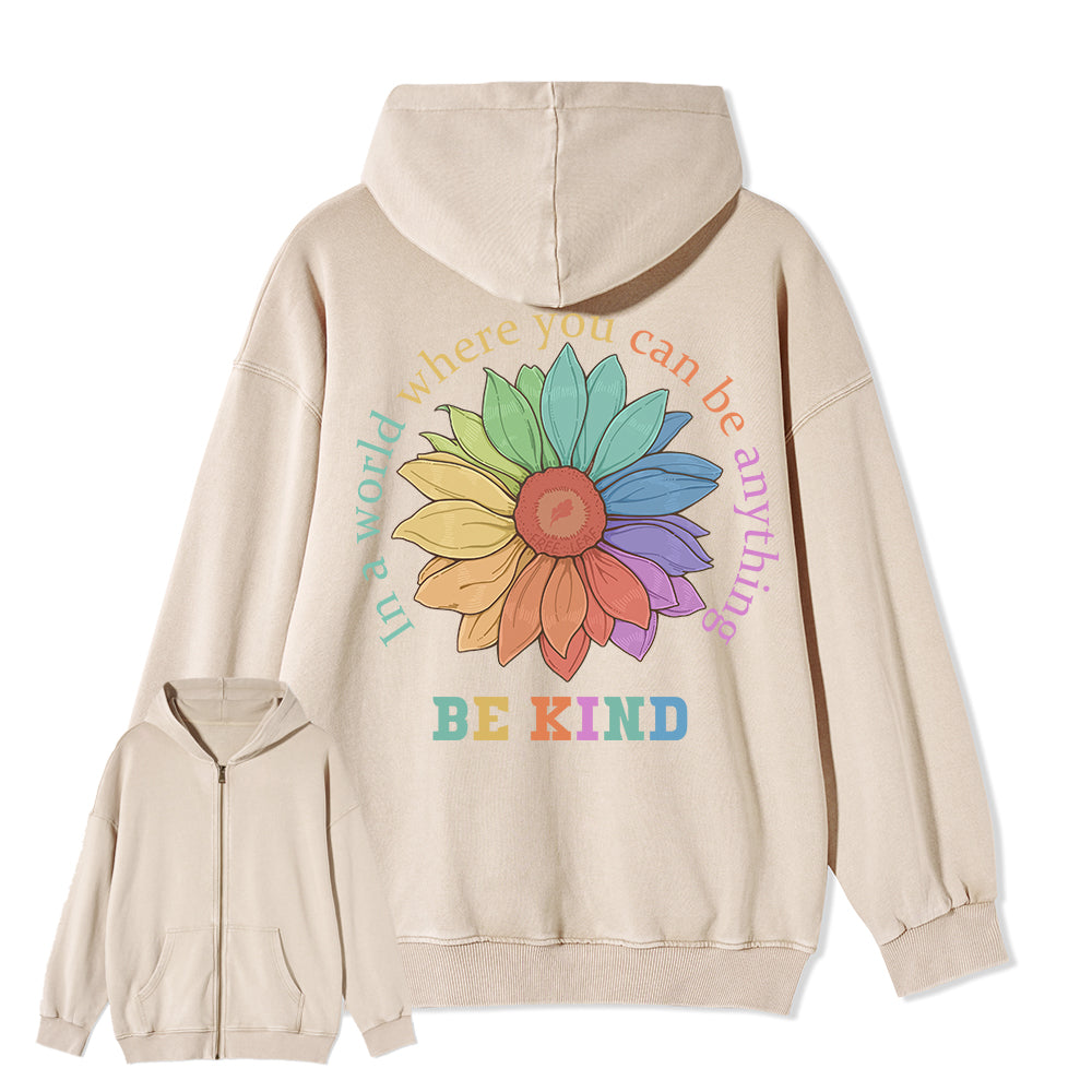 Freeleaf  Be Kind Full-Zip Back-printed Hoodie