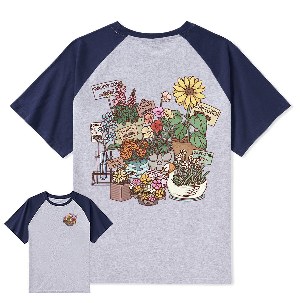 Freeleaf Flourishing Garden Nature Inspired Unisex Raglan Sleeve Top