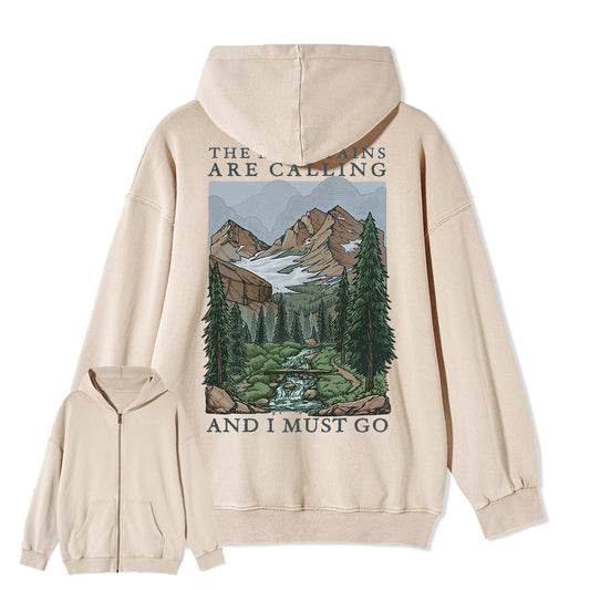 Freeleaf The Mountains Are Calling Unisex Fleece Full-Zip Hoodie