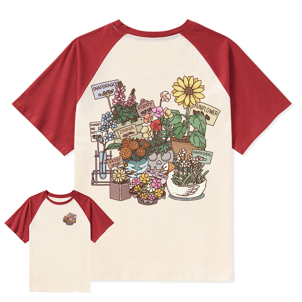 Freeleaf Flourishing Garden Nature Inspired Unisex Raglan Sleeve Top