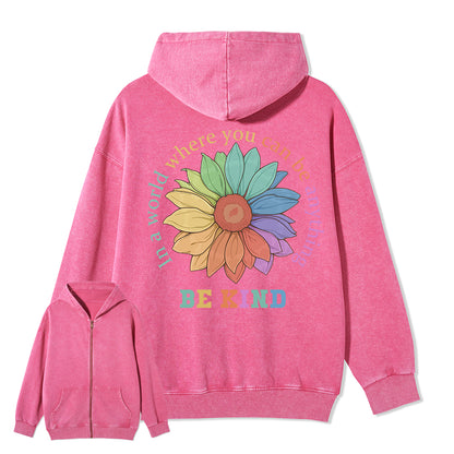 Freeleaf  Be Kind Full-Zip Back-printed Hoodie