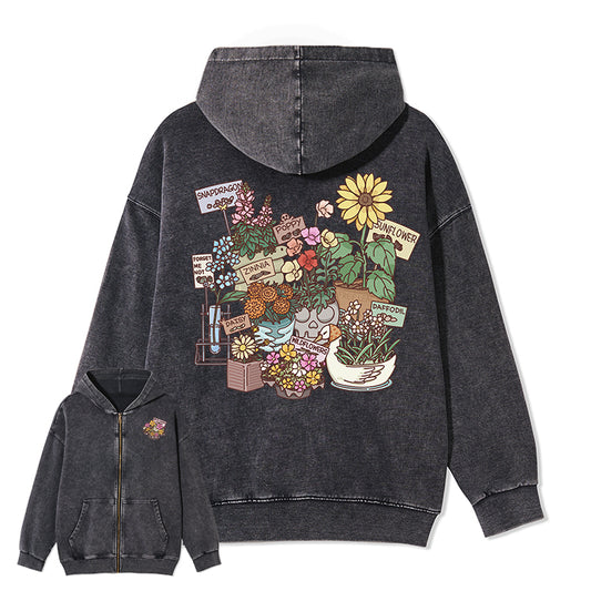 Freeleaf Flourishing Garden Nature Inspired Unisex Fleece Full-Zip Hoodie