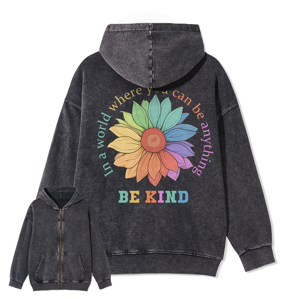 Freeleaf  Be Kind Full-Zip Back-printed Hoodie