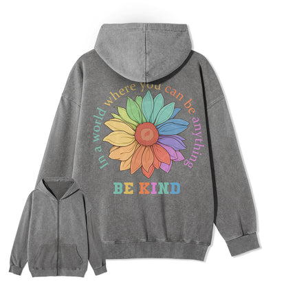 Freeleaf  Be Kind Full-Zip Back-printed Hoodie