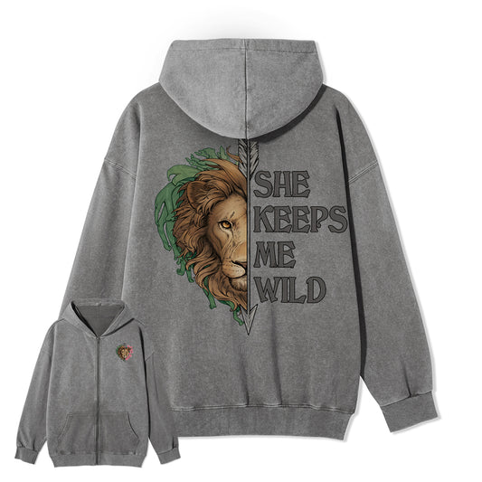 Freeleaf  Wild at Heart Love's Serenade Full-Zip Back-printed Hoodie