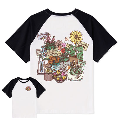 Freeleaf Flourishing Garden Nature Inspired Unisex Raglan Sleeve Top