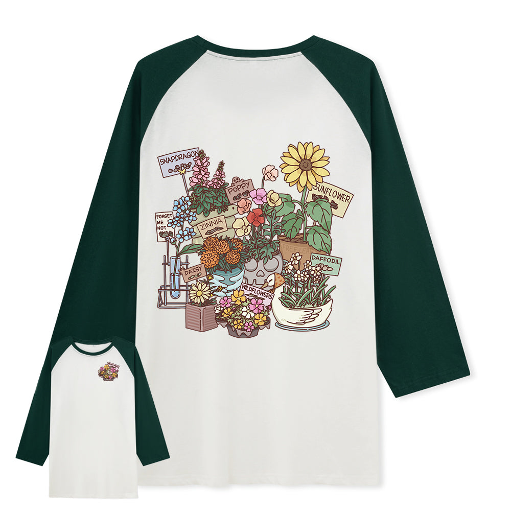 Freeleaf Flourishing Garden Nature Inspired Unisex Raglan Sleeve Top