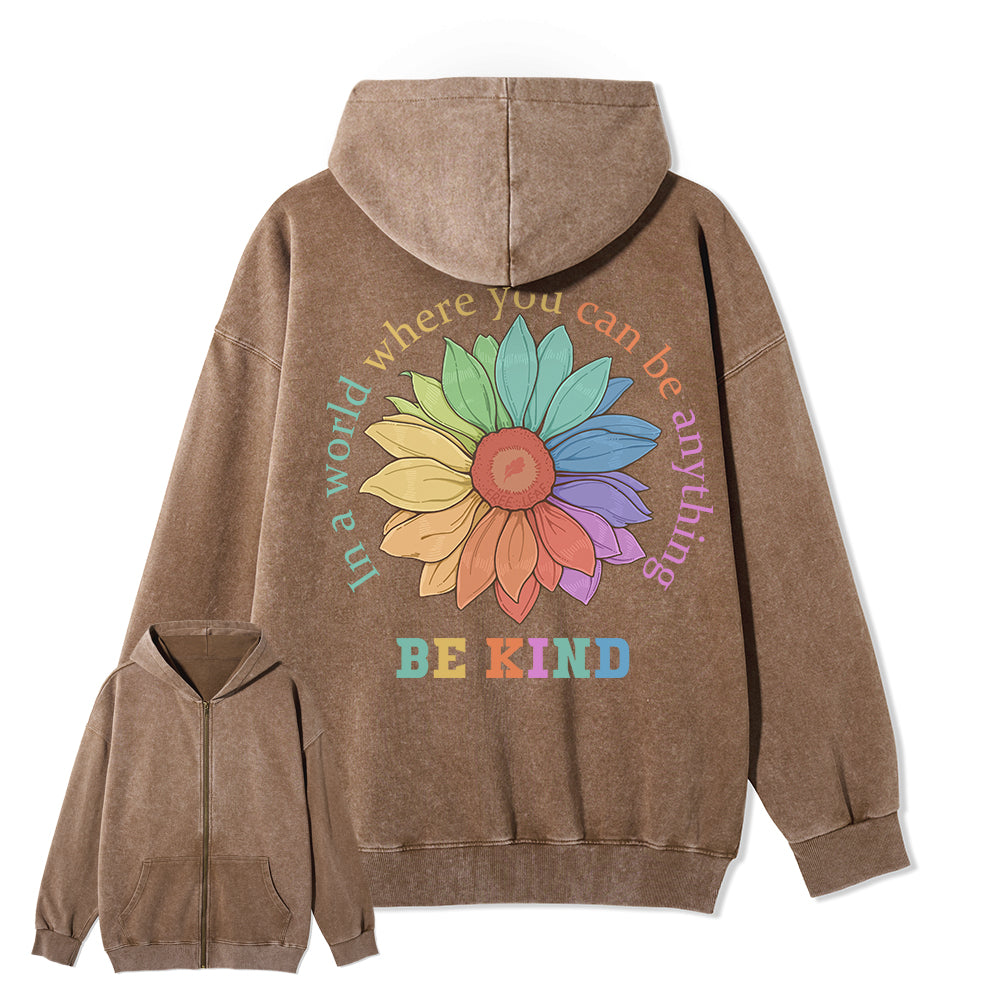 Freeleaf  Be Kind Full-Zip Back-printed Hoodie