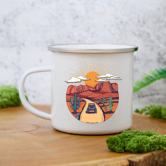 Freeleaf Go Hiking With Music Enamel Mug