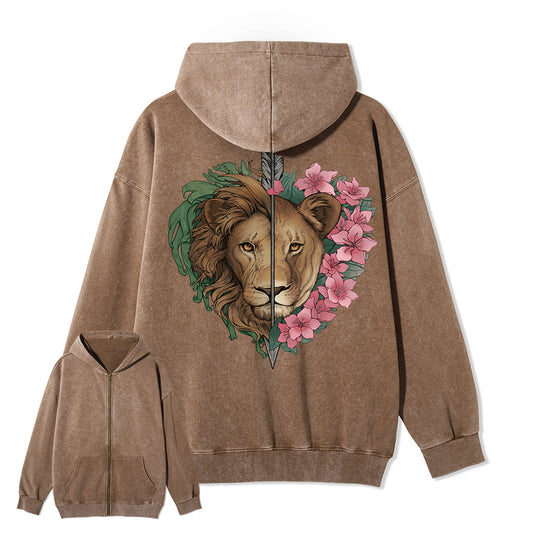 Freeleaf Wild at Heart Full-Zip Back-printed Hoodie