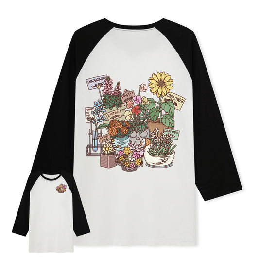 Freeleaf Flourishing Garden Nature Inspired Unisex Raglan Sleeve Top