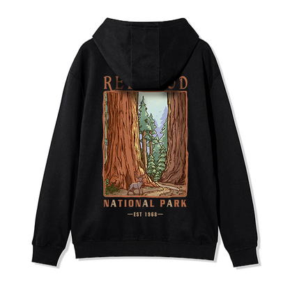 Freeleaf Redwood National Park Unisex Nature Inspired Fleece Full-Zip Hoodie