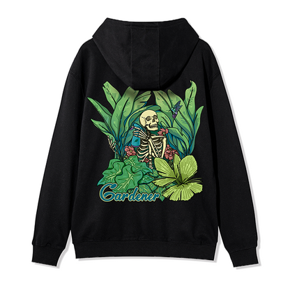 Freeleaf Gardener Back-printed Unisex Nature Inspired Fleece Full-Zip Hoodie