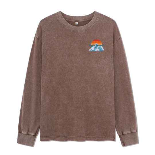 Happy Camper Washed Long Sleeve Top