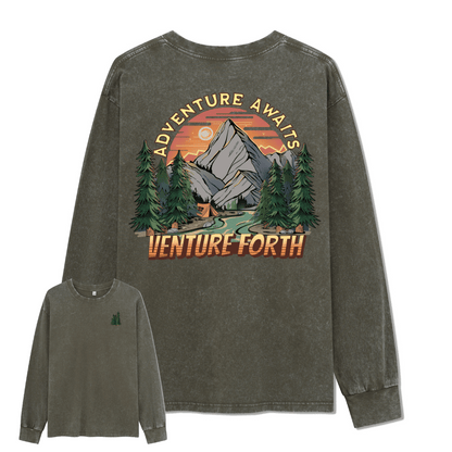 Adventure Awaits Washed Long Sleeve Top