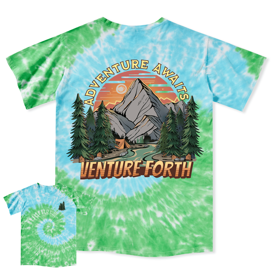 Adventure Awaits Tie Dye Tee