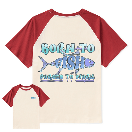 Born To Fish Raglan Short Sleeve Top