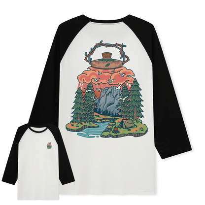 Go And Discover Raglan Long Sleeve Top