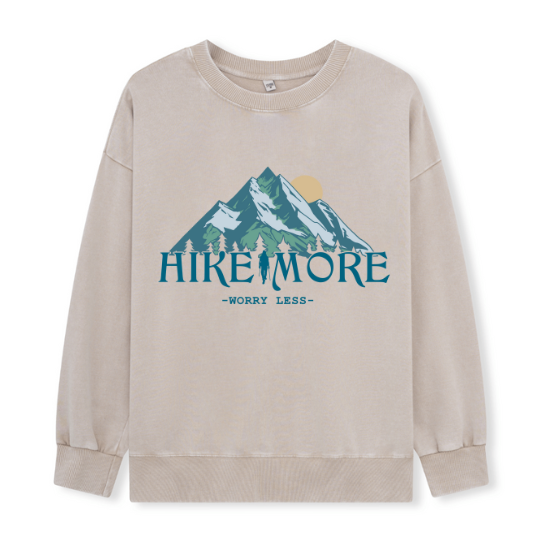 Hike More Front-printed Washed Sweatshirt