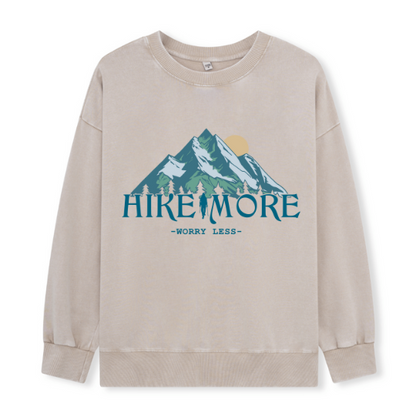 Hike More Front-printed Washed Sweatshirt