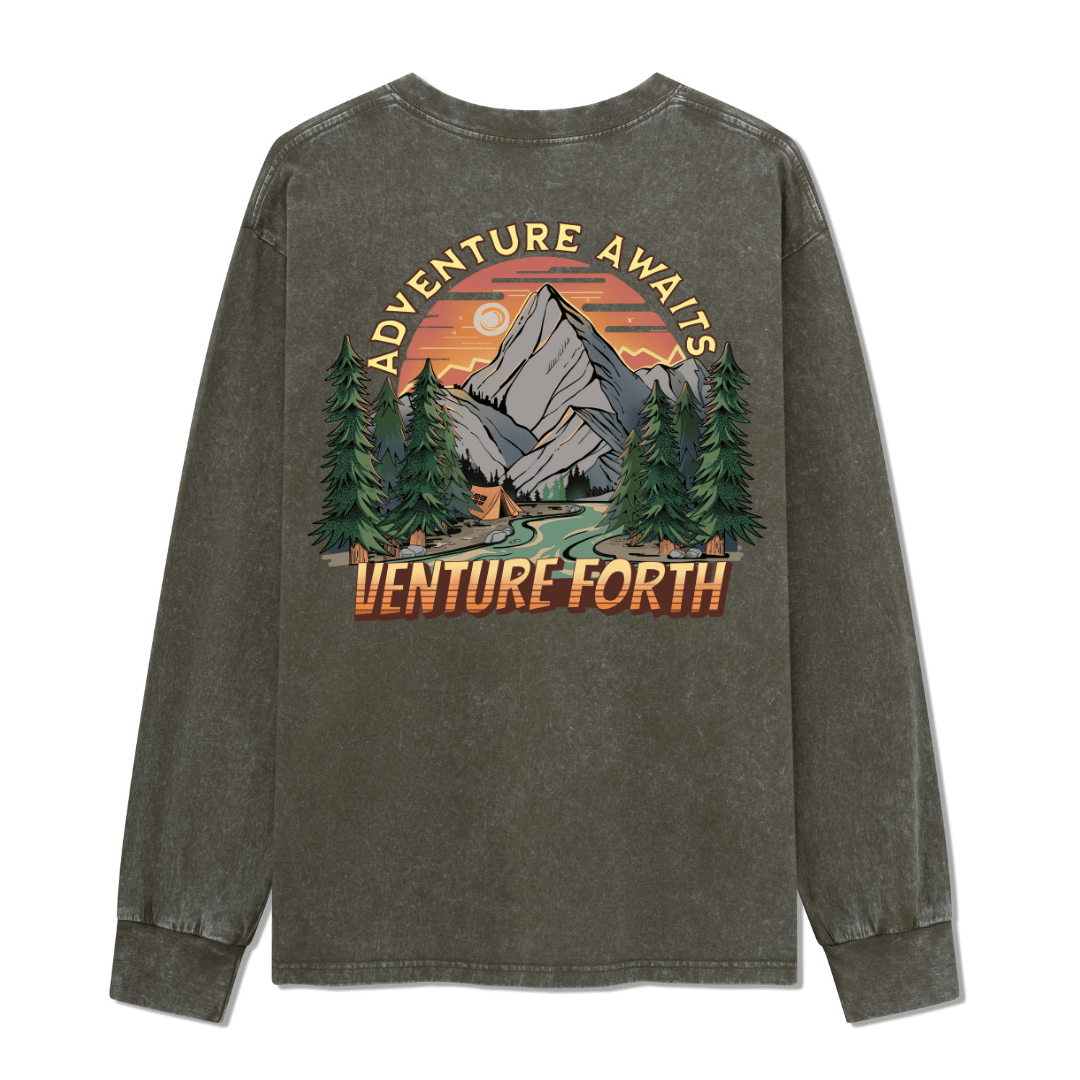 Adventure Awaits Washed Long Sleeve Top