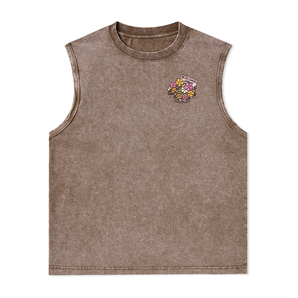 Freeleaf Flourishing Garden Nature Inspired Unisex Washed Tank Tops