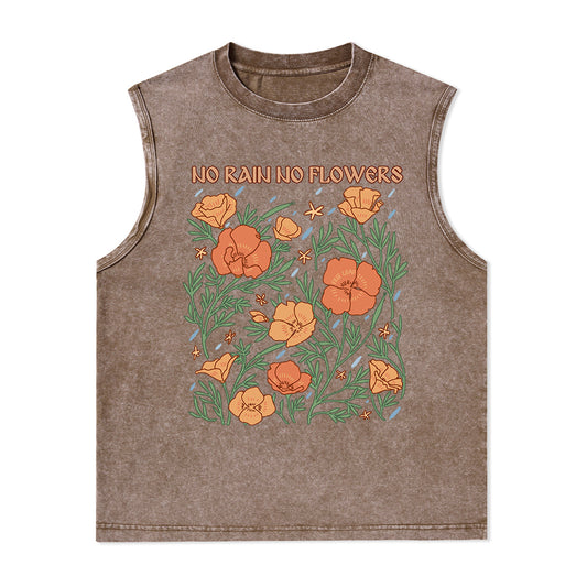 Freeleaf No Rain No Flowers Unisex Washed Tank Top