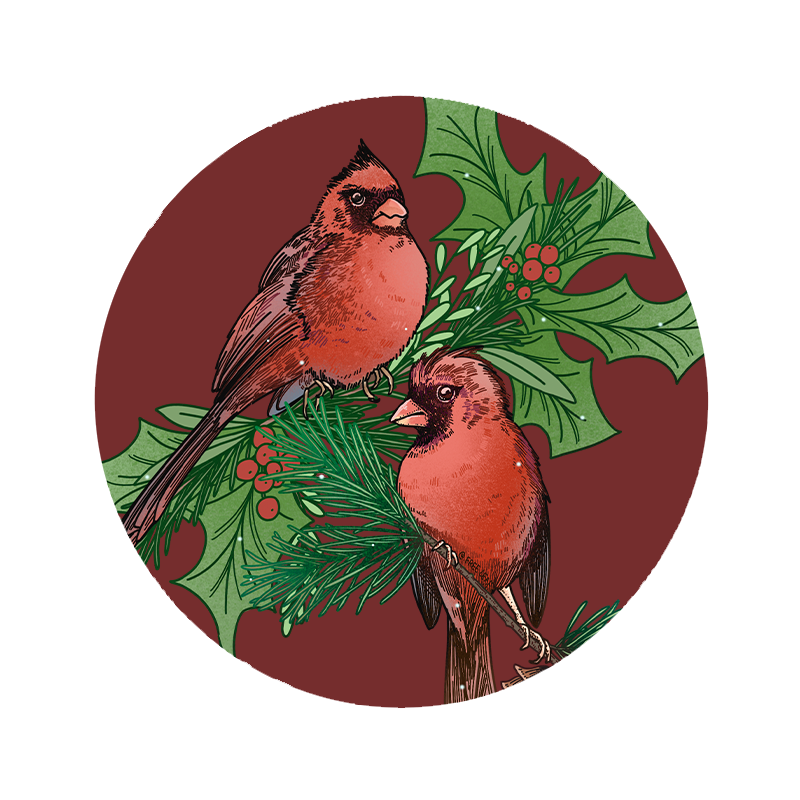 freeleaf-christmas-cardinal-badge-pin