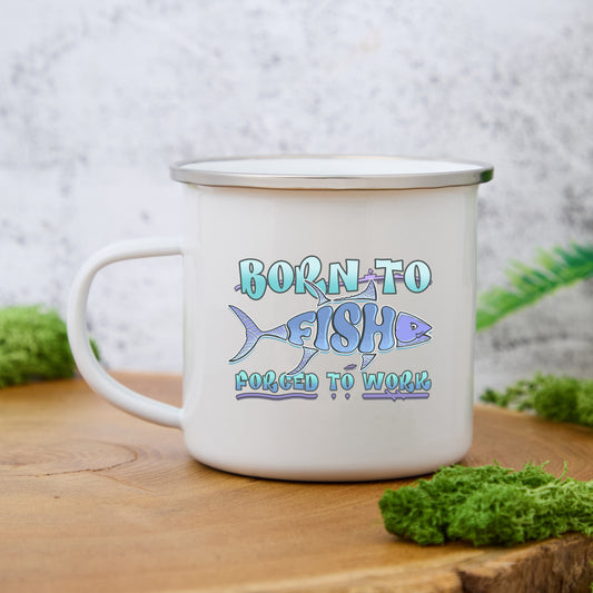 Freeleaf Born To Fish Enamel Mug