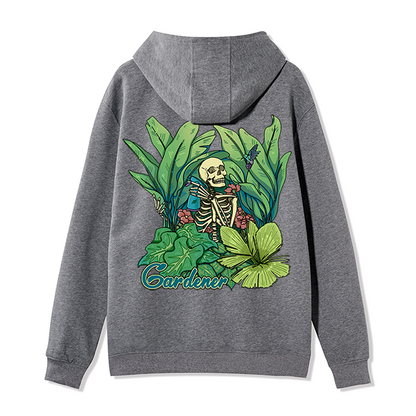 Freeleaf Gardener Back-printed Unisex Nature Inspired Fleece Full-Zip Hoodie