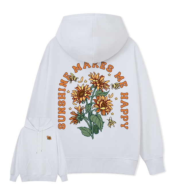 Freeleaf Sunshine Makes Me Happy Unisex Nature Inspired Hoodie