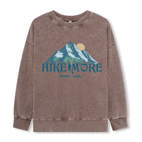 Hike More Front-printed Washed Sweatshirt