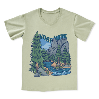 Yosemite National Park Front-printed V-neck Tee