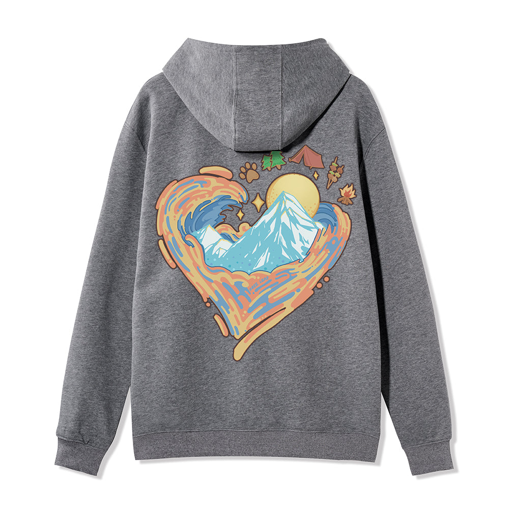 Freeleaf Heart of Wilderness Camping Unisex Nature Inspired Fleece Full-Zip Hoodie