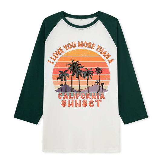 Freeleaf Sunset Reverie Unisex Raglan Sleeve Top