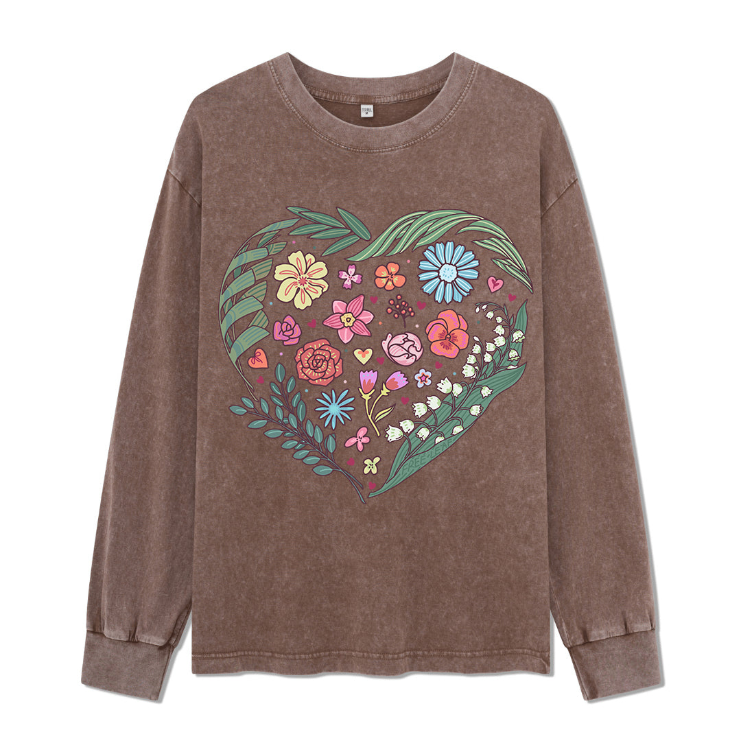 Freeleaf Love's Symphony Nature Inspired Unisex Washed Long Sleeve