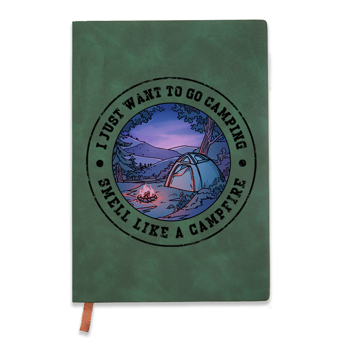 Freeleaf  Just Want To Go Camping Vintage Leather Journal Notebook