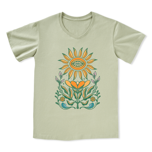 Sunflower Front-printed V-neck Tee