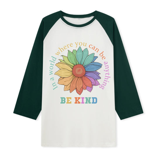 Freeleaf Be Kind Unisex Raglan Sleeve Top